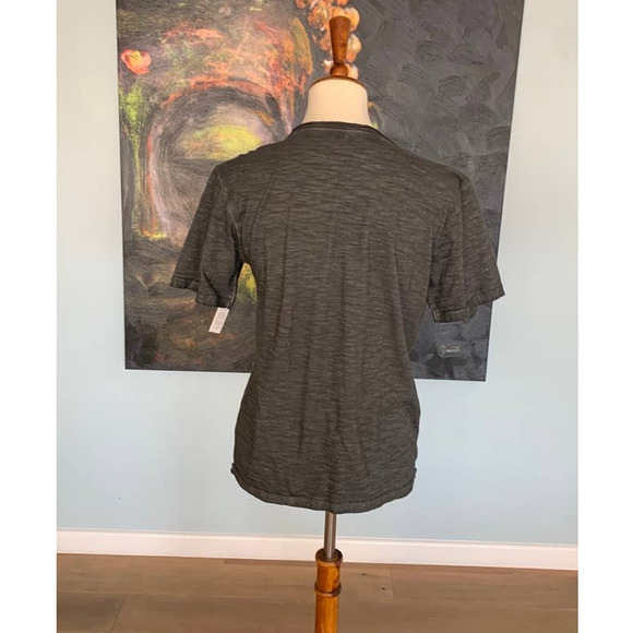 NWOT Joe's Jeans Junior Gray Burn out Tee size L (14-16) V-Neck - Picture 3 of 4